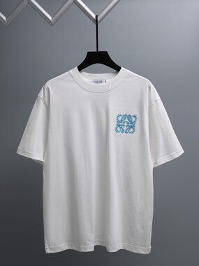 Classic Men's Loewe Casual Short-Sleeve White